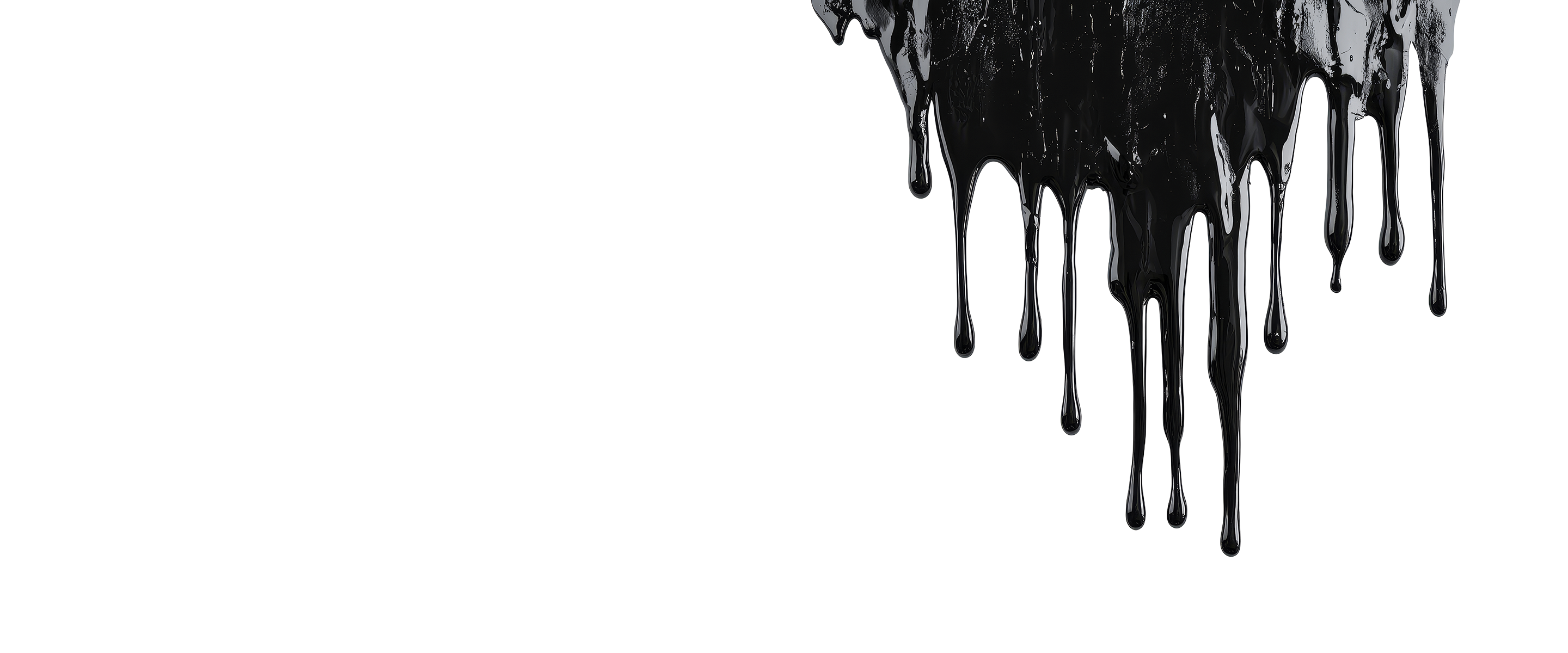 black paint drips oozing down the screen